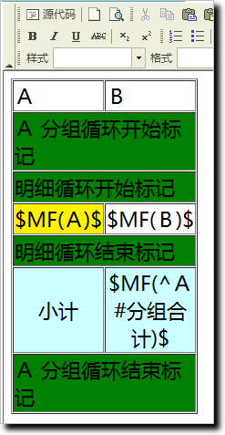 查询结果集分类汇总自定义查询模版